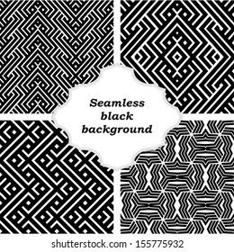 Set of black and white patterns