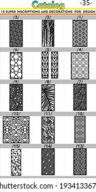 Set of black and white patterns and textures.pattern can be used for wallpaper, pattern fills, web page background, Cut the wood Iron decoration and Ceramics and surface textures,doors and windows art