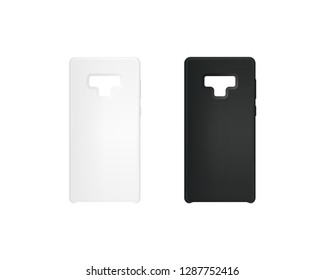 A set of black and white phone covers. The most advanced models of smartphones. Realistic templates for design. Vector illustration