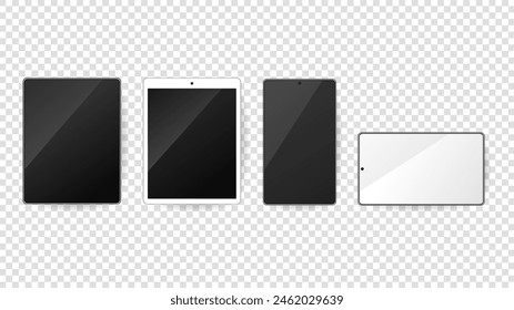 Set of black and white Phone and table isolated on a transparent background , illustration Vector EPS 10