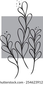Conjunto de carteles mínimos de patrón de Vector de plantas en blanco y negro. Fondo de patrón de moda para diseño de portada, póster e interior.