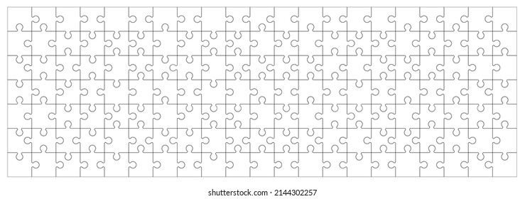 Set of black and white puzzle pieces isolated on a white background. Vector illustration