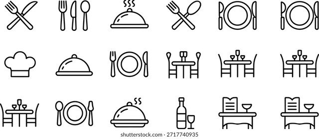 Conjunto de restaurante blanco y negro y tenedor de comedor