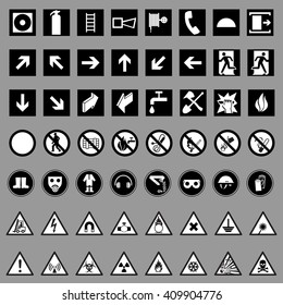 Set Black White Safety Signs On Stock Vector (royalty Free) 409904776 