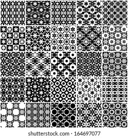 Set Black White Seamless Background Floral Stock Vector (Royalty Free ...