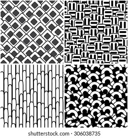 set of black and white seamless textures