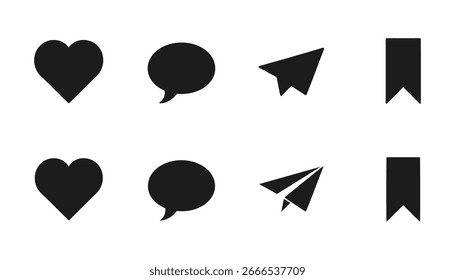 Un conjunto de burbujas de discurso en blanco y negro para hablar, comunicarse e ilustrar una conversación