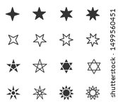 Set of black and white stars icon with different star flat style, vector illustration