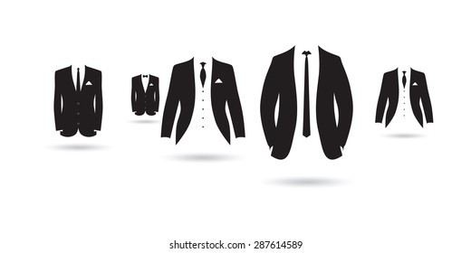 a set of black and white suits