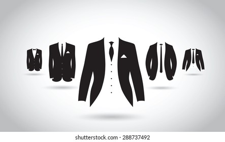 a set of black and white suits