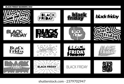 Set of black and white vector banners. forr Black Friday.Customise with your company colours. With a variety of styles and designs to choose from.