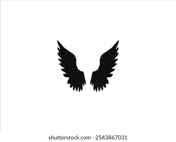 Set of black wings icons. Wings badges. Collection wings badges.