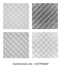Set black-white seamless patterns. Abstract Futuristic Wrapping Paper Background. Vector Regular 3d Texture. Modern Volume Geometric Design.