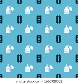 Set Blade razor and Aftershave on seamless pattern. Vector