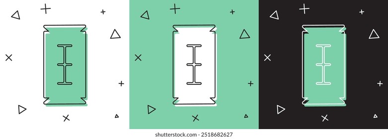 Set Blade razor icon isolated on white and green, black background.  Vector Illustration