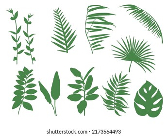 A set of blades of grass and leaves (10 pieces)