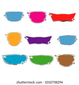 set of blank abstract geometric outline bubble speech quote box template illustration