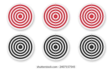Set of blank arrows and blank gun target. Archery and Shooting targets set or reach the goal in business. on the white background Vector illustration.