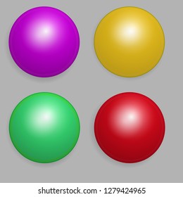 Set of blank badges in different colors, vector illustration