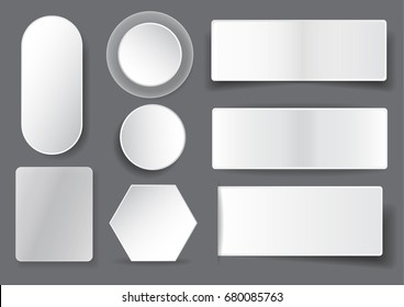 set of blank banner or label for infographic with realistic shadow vector,Can be used for web design and workflow layout, business infographic template