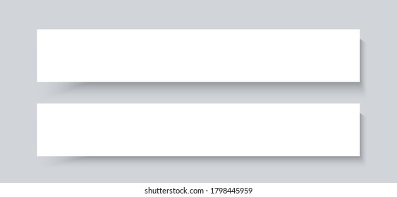 Set of blank banner sheets of white paper with shadow. Realistic vector illustration of paper banners. Blank banner mock-up for designer portfolio
