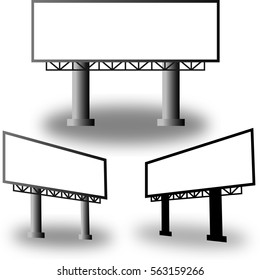 Set blank big billboard. Mockup for your advertisement and design.
