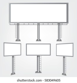 Set blank big billboard. Mockup for your advertisement and design.