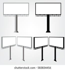 Set blank big billboard. Mockup for your advertisement and design.