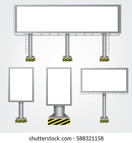 Set blank big billboard. Mockup for your advertisement and design.