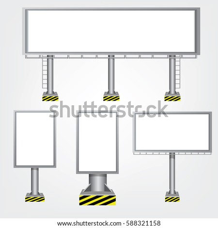 Set blank big billboard. Mockup for your advertisement and design.