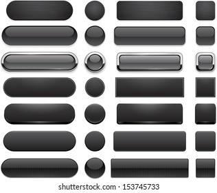 Set of blank black buttons for website or app. Vector eps10. 