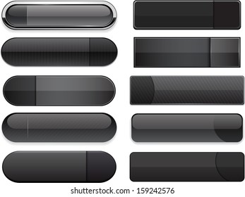 Set of blank black buttons for website or app. Vector eps10.  