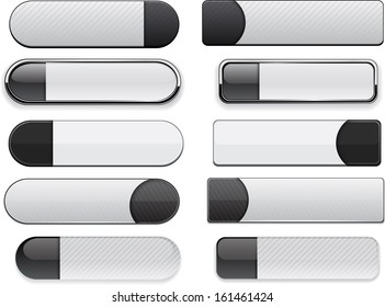Set of blank black buttons for website or app. Vector eps10.