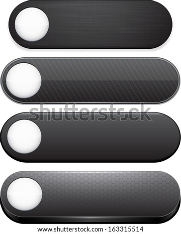 Set of blank black buttons for website or app. Vector eps10. 