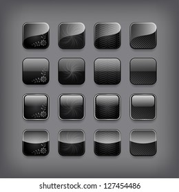 Set of blank black buttons for you design or app.