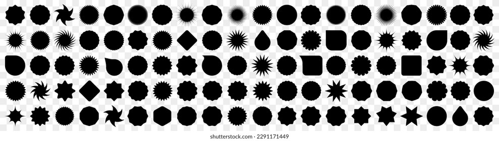 Conjunto de etiquetas en blanco negro. Formas negras para promoción