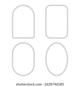 Set of Blank Black Squiggle Decorative Borders – Flat Design Illustration