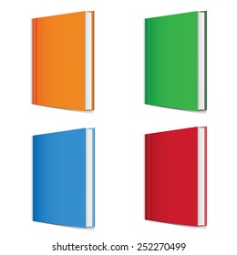 set Blank book cover over on white background vector