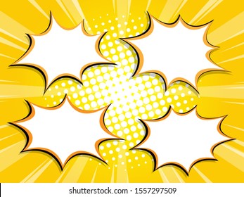 set of blank boom splash label comic book vector illustration flat design