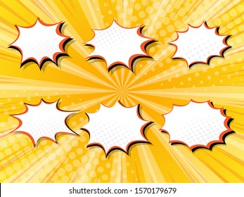 set of blank boom splash label comic book vector illustration flat design