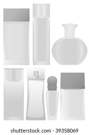Set of blank bottles for perfumes