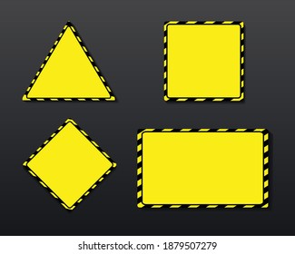 Juego de advertencia en blanco, carteles de advertencia. Vector de ilustración
