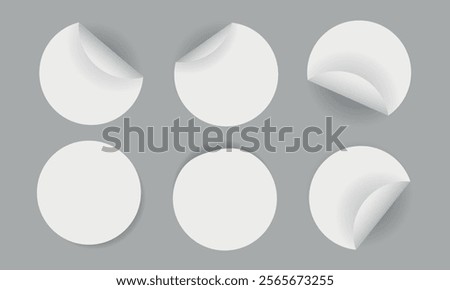 Set of Blank Circular Stickers showcasing Peel Effects for various creative uses