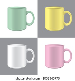 Set of blank coffee/tea mug