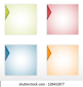 Set of blank color templates with subtle radial gradient.