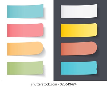 Set of blank colored sticky papers, vector eps10 illustration