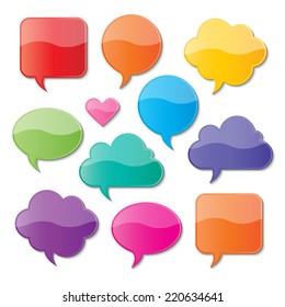 set of blank colorful paper speech bubbles. infographic elements. vector