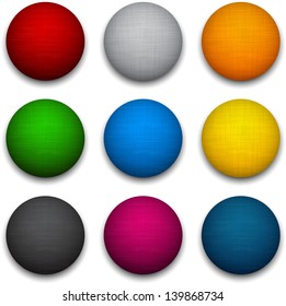 Set of blank colorful round buttons for website or app. Vector eps10 balls.