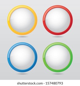 Set of Blank Colorful Round Icons