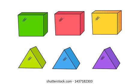 Set of blank colorful toy bricks vector illustration